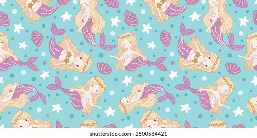 Cute baby animals seamless pattern