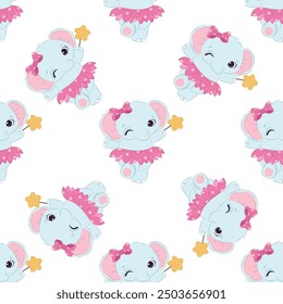Cute baby animals seamless pattern