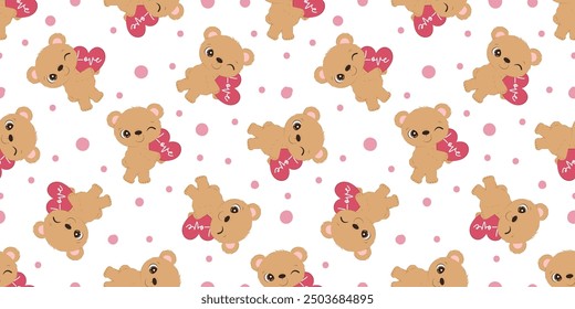 Cute baby animals seamless pattern