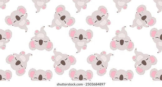 Cute baby animals seamless pattern