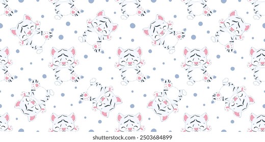 Cute baby animals seamless pattern