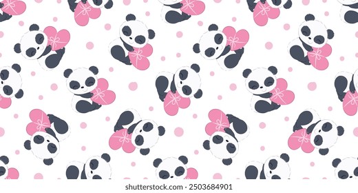 Cute baby animals seamless pattern