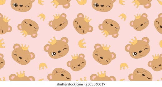 Cute baby animals seamless pattern