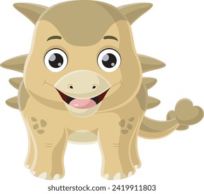 Cute baby ankylosaurus dinosaur cartoon