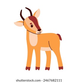 Cute baby antelope illustration image. Use it for happy birthday invitation cards, children's book covers, banner.