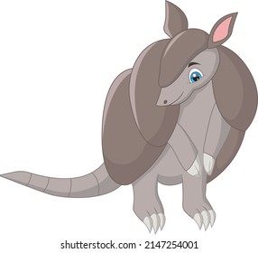 Cute Baby Armadillo Cartoon Standing