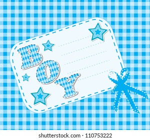 Cute baby arrival card with text/Vector illustration