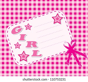 Cute baby arrival card with text/Vector illustration
