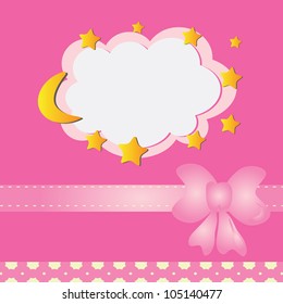 Cute baby arrival card/ Vector illustration