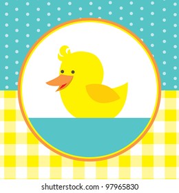 cute baby arrival card. vector illustration