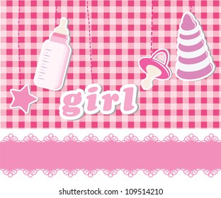Cute baby arrival card/Vector illustration