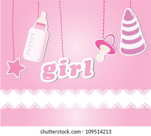 Cute baby arrival card/Vector illustration
