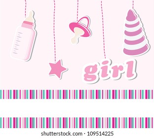 Cute baby arrival card/Vector illustration