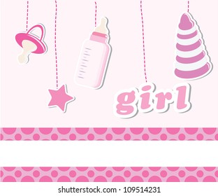 Cute baby arrival card/Vector illustration