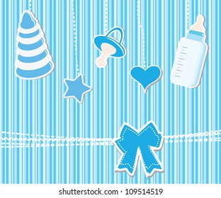 Cute baby arrival card/Vector illustration
