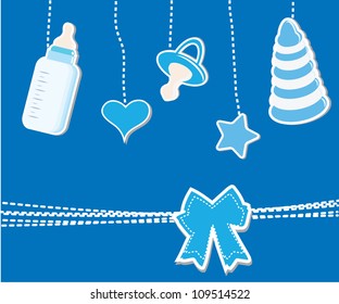 Cute baby arrival card/Vector illustration