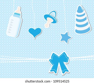 Cute baby arrival card/Vector illustration