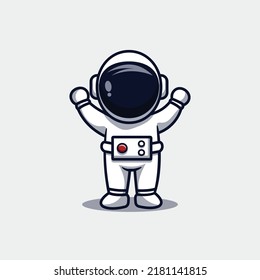 cute baby astronaut character illustration 