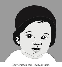 A cute baby avatar vector art
