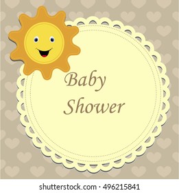 cute baby background for greeting or invitation. The template for the album or greeting cards. Baby shower or arrival. Vector illustration