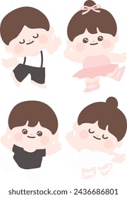 cute baby ballet ballerina character 