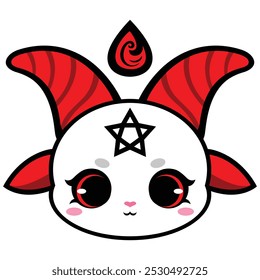 Cute Baby Baphomet With Horns