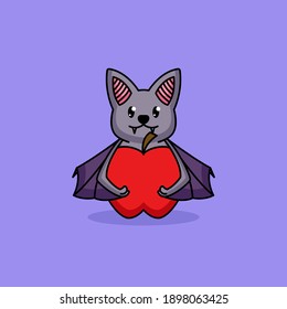 Cute baby bat mascot design