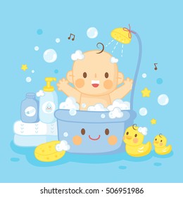 cute baby bath shower 