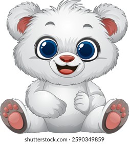 Cute baby bear with big blue eyes