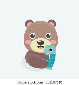 Cute baby bear cartoon.