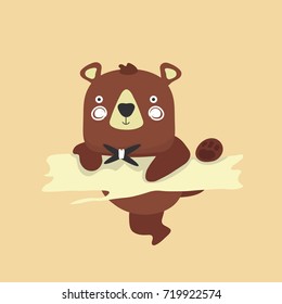 Cute baby bear cartoon.