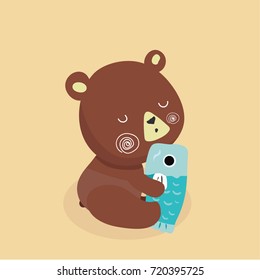 Cute baby bear cartoon.
