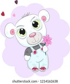 Cute baby bear cartoon hand drawn vector illustration. Can be used for baby t-shirt print, fashion print design, kids wear, baby shower celebration, greeting and invitation card.
