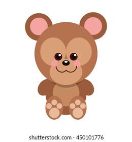 Cute baby bear cartoon isolated vector illustration