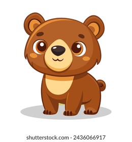 Cute baby bear cartoon on background