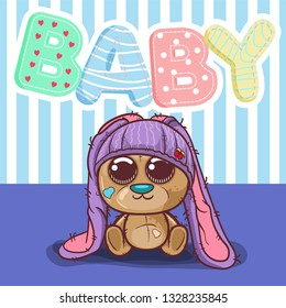 cute baby bear cartoon. - vector