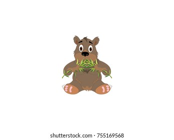 Cute Baby Bear - Cartoon Vector Image