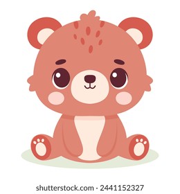 Cute baby bear character. Vector illustration for children design. Flat style