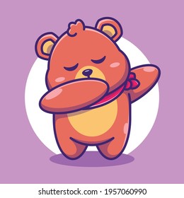 Cute baby bear dabbing cartoon