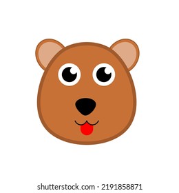 Cute Baby Bear. Baby Bear Face. Logo Of A Baby Bear.