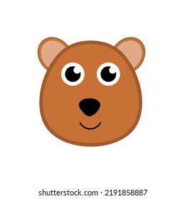 Cute Baby Bear. Baby Bear Face. Logo Of A Baby Bear.