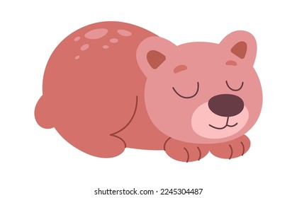 Cute baby Bär flach Symbol Funny wildes Tier. Vektorgrafik