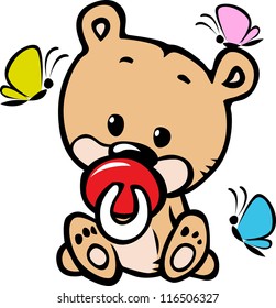 cute baby bear illustration