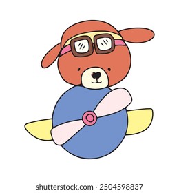 cute baby bear illustration with his daily activities
