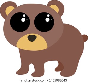 Oso bebé, ilustración, vector sobre fondo blanco.