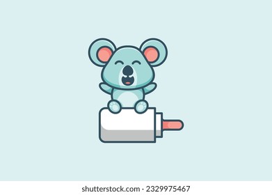 plantilla de diseño de vectores de oso bebé lindo o koala