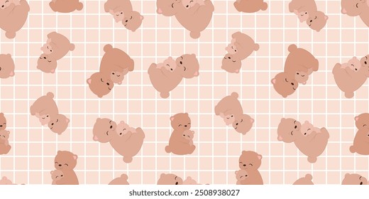 Cute baby bear seamless pattern, wallpaper, seamlessly