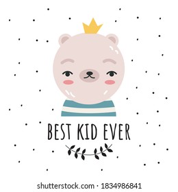 Cute baby Bear vector illustration for kids design in trendy style 