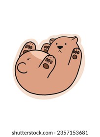 Cute Baby Bear Vector Illustration - simple, cute, hand-drawn, adorable (isolated, emblem, logo, icon)
