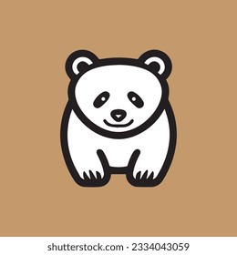 Cute baby bear vector silhouette